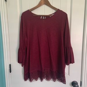 LC Lauren Conrad Bell Sleeve Shirt